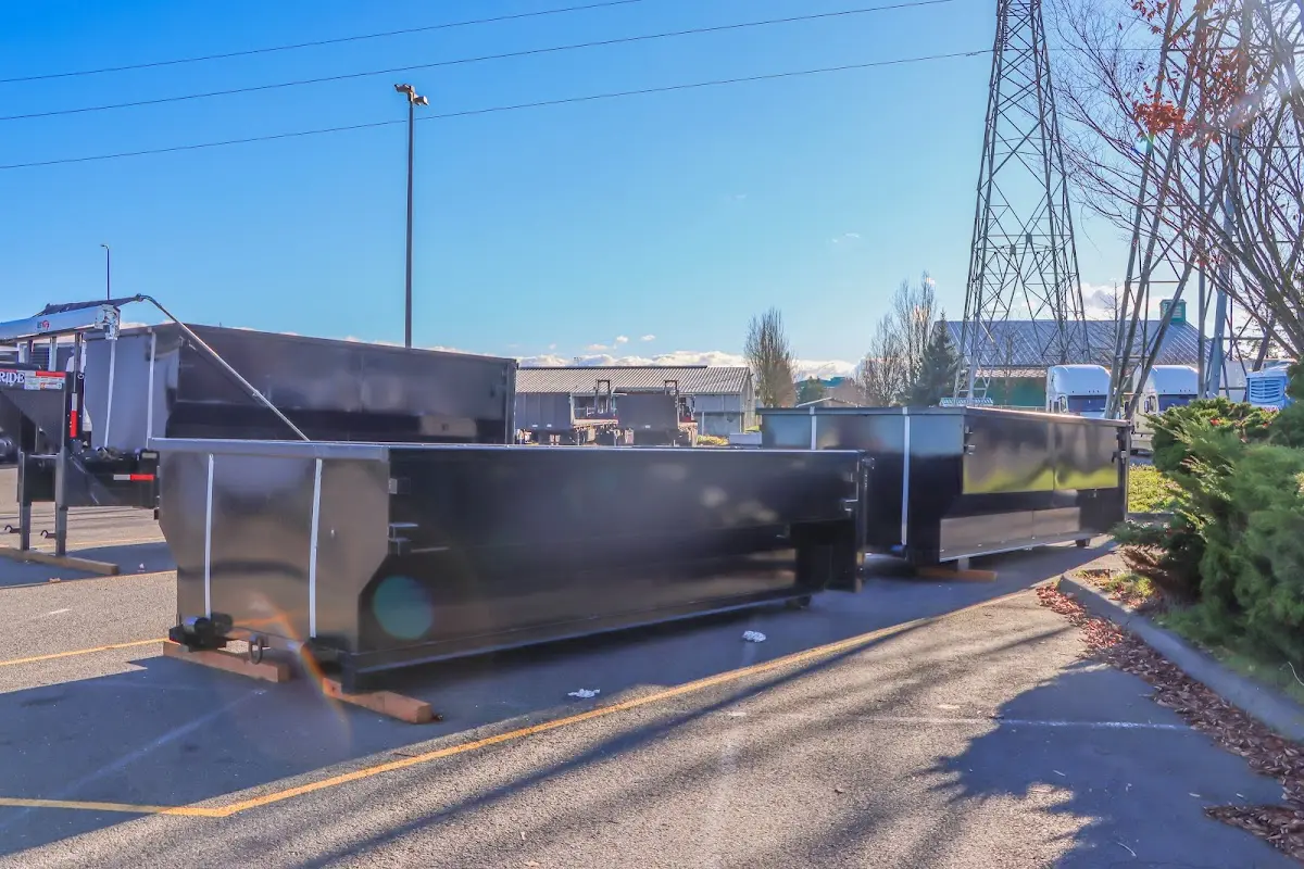 Roll-off dumpster ready for waste disposal at job site for Cleanout Dumpster Rental in Landover